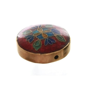 CLOISONNE COIN FLOWER 6 X 14 X 30 MM LOOSE