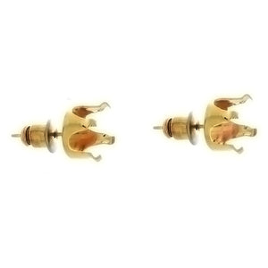 Gold Filled Earrings Snap Set 6 Prong Setting Holds 10x8mm Oval