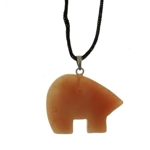 CORDED GEMSTONE VARIOUS BEAR NECKLACE