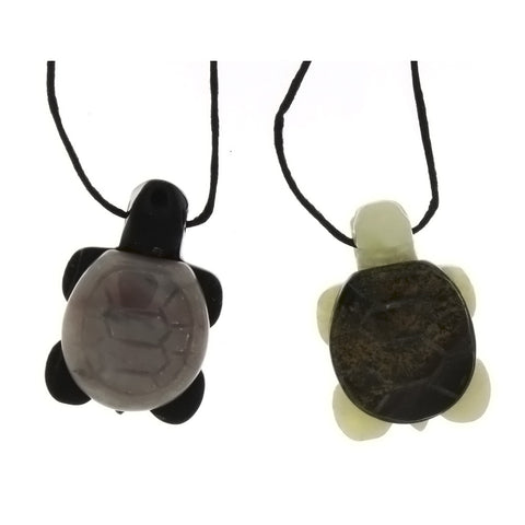 CORDED GEMSTONE VARIOUS TURTLE NECKLACE (18 )