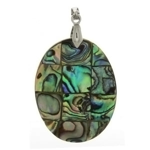 NATURAL ABALONE OVAL 30 X 40 MM PENDANT