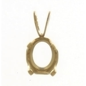 Gold Filled Pendant Snap in 4 Prong Setting Holds 6x8mm Oval