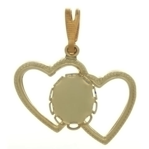 Cabochon Setting Heart Pendant Holds 8x10 mm Oval Cabochon