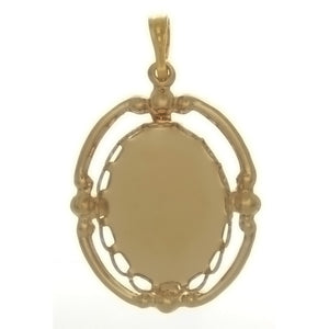 Cabochon Setting Framed Pendant Holds 13x18 mm Oval Cabochon