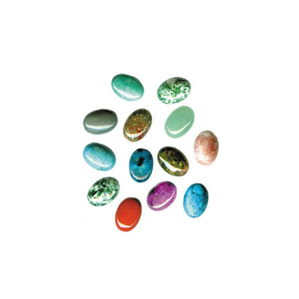 CABOCHON  10X14MM OVAL ASSORTED (12 STONES)