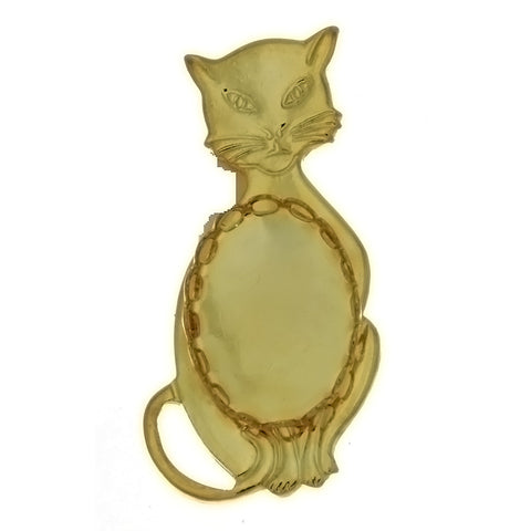 Brooch Cabochon Setting Cat Holds 13x18 mm Cabochon