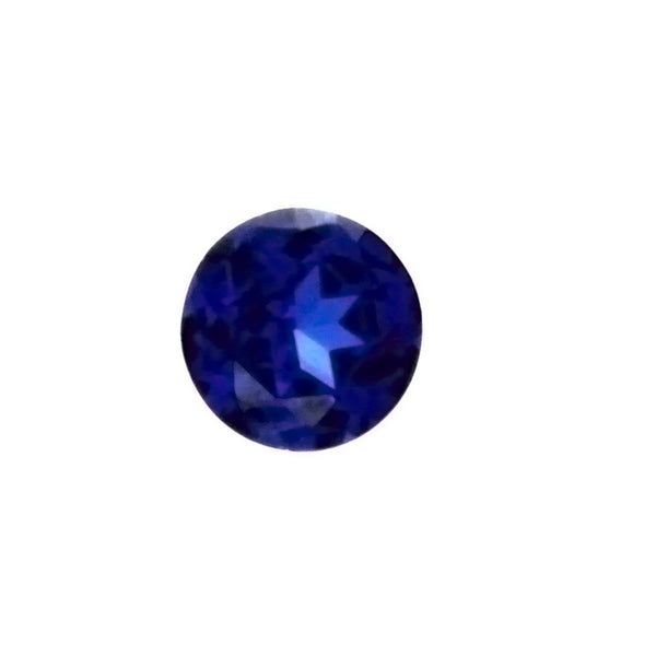 LAB GROWN SIMULATED SAPPHIRE BLUE ROUND FACETED GEMS