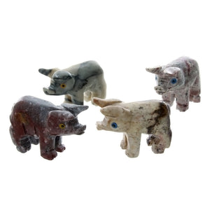 ANIMAL PIG SOAPSTONE CARVING (3)
