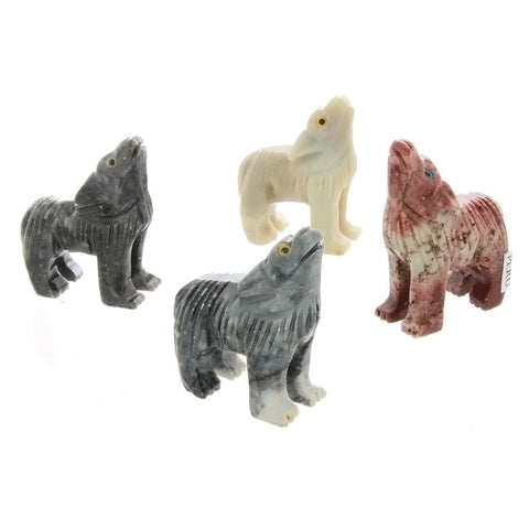 ANIMAL WOLF SOAPSTONE CARVING (3)