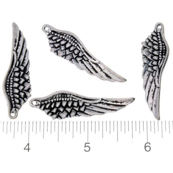 NATURE WING 15 X 28 MM PEWTER CHARM