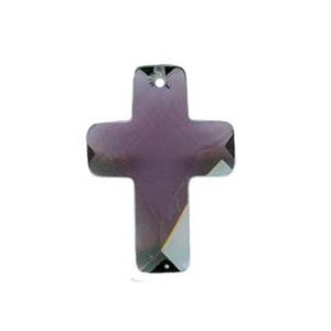 CZ Cross Purple 13 X 18 mm Pendant