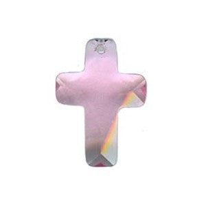 CZ Cross Pink 13 X 18 mm Pendant