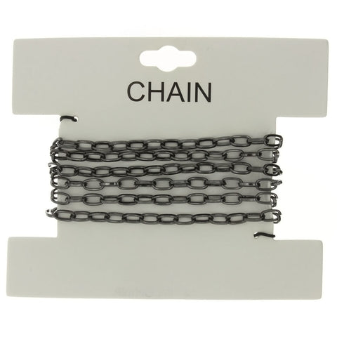 CHAIN NO-CLASP CABLE GUNMETAL 4 MM X 1 YD