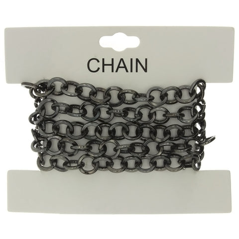 CHAIN NO-CLASP CABLE GUNMETAL 8 MM X 1 YD