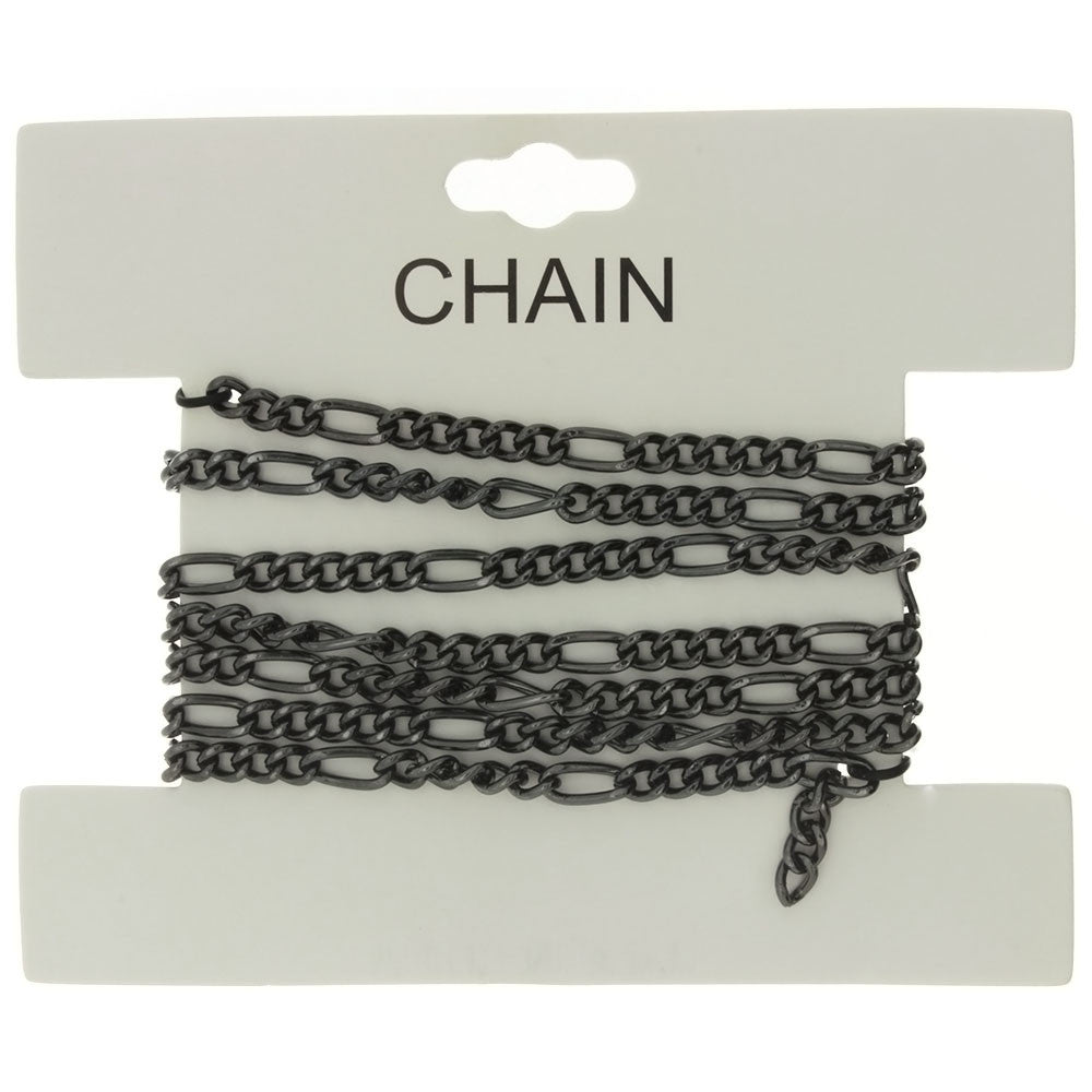 CHAIN NO-CLASP FIGARO GUNMETAL 4 MM X 1 YD