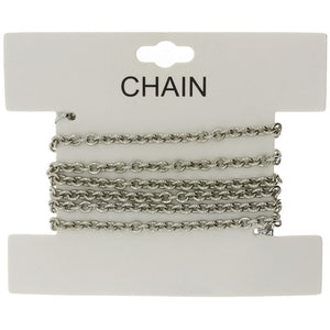 CHAIN NO-CLASP CABLE RHODIUM 3.5 MM X 1 YD