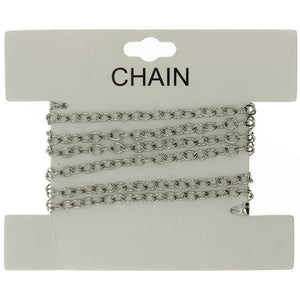 CHAIN NO-CLASP CABLE RHODIUM 4 MM X 1 YD
