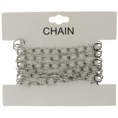 CHAIN NO-CLASP CABLE RHODIUM 6 MM X 1 YD