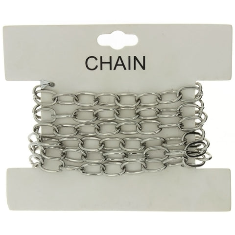 CHAIN NO-CLASP CABLE RHODIUM 7 MM X 1 YD