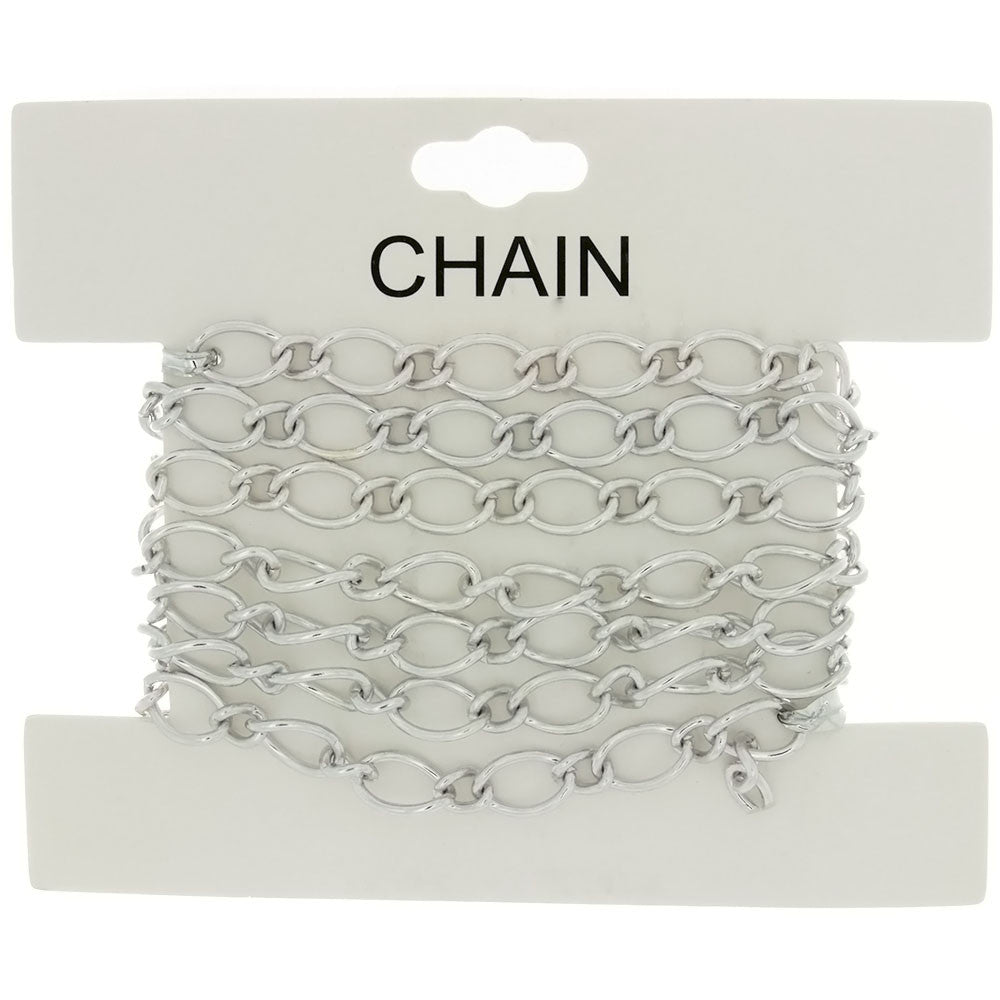 CHAIN NO-CLASP FIGARO SILVER 7 MM X 1 YD
