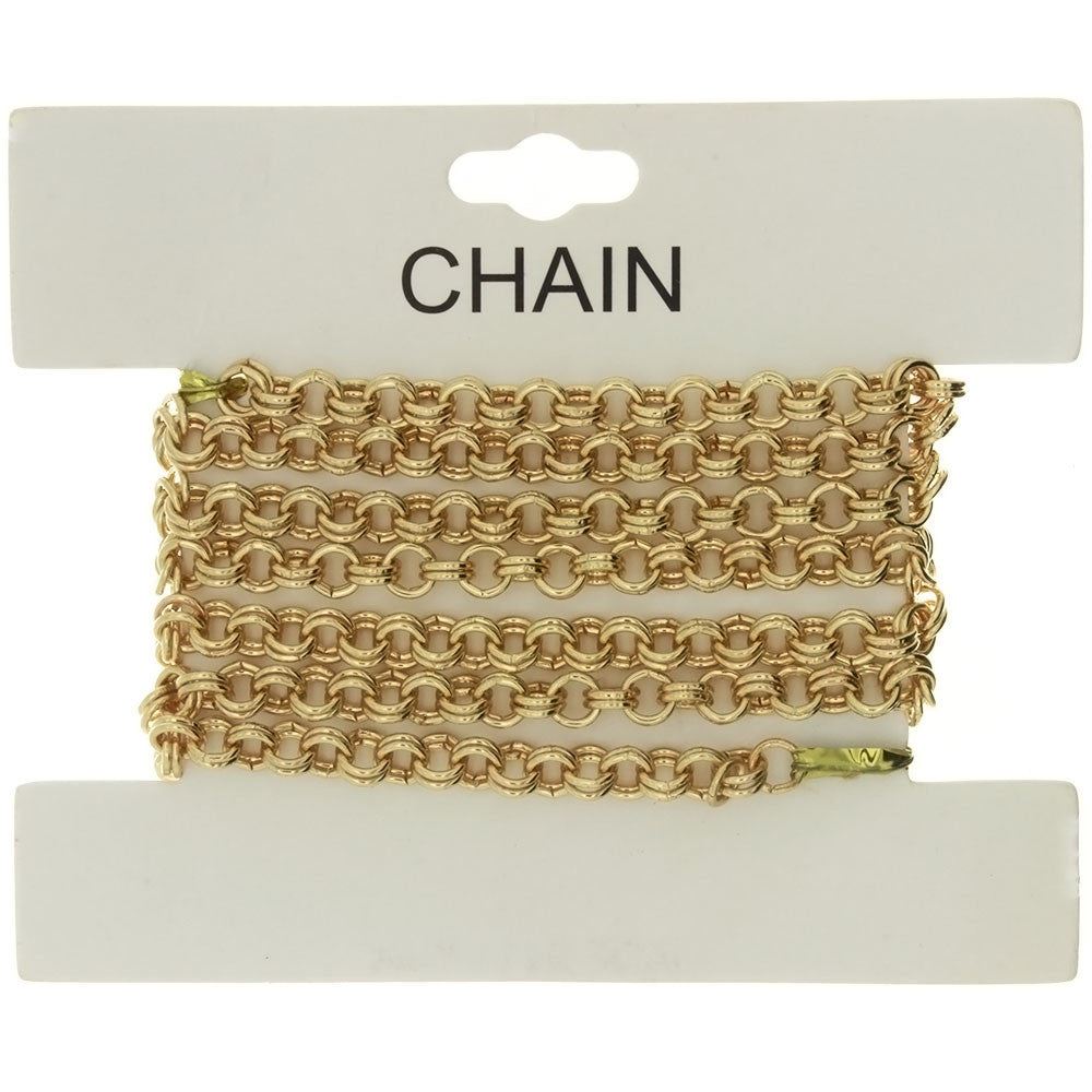 CHAIN NO-CLASP CABLE GOLD 5 MM X 1 YD