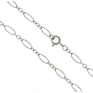 CHAIN NECKLACE LOOP LINK STERLING SILVER 3 MM X 18 IN