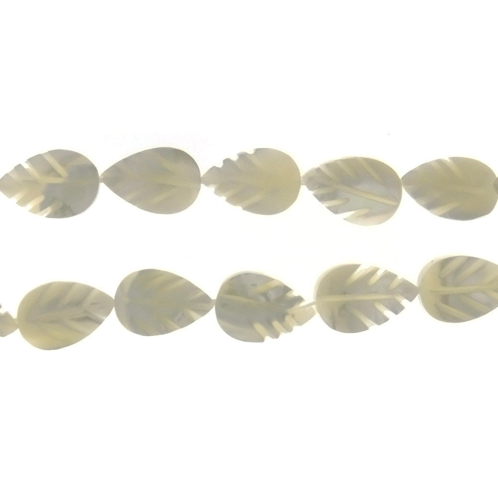 PEARL MOP LEAF 8 X 12 MM STRAND