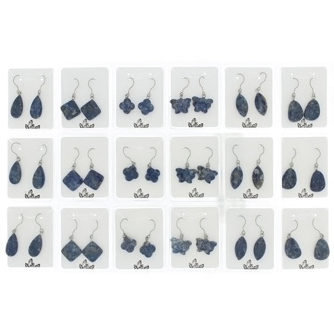 DROP SODALITE SHAPE EARRINGS (18 PR)
