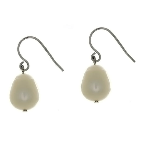 DROP FRESHWATER PEARL TEARDROP SS EARRINGS