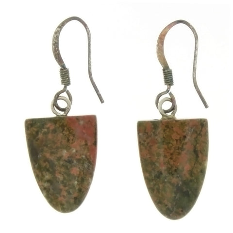 DROP UNAKITE TONGUE EARRINGS