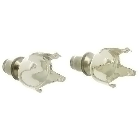 Sterling Silver Post Earrings Snap Set 6 Prong Setting Holds 10x8mm Oval