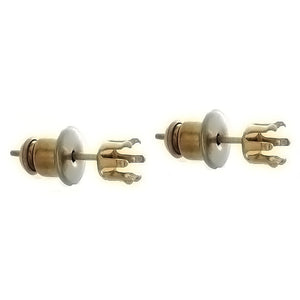 Gold Filled Earrings Snap Set 6 Prong Setting Holds 4mm Round