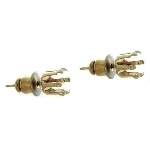 Gold Filled Earrings Snap Set 6 Prong Setting Holds 6mm Round