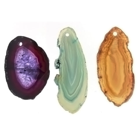 GEMSTONE AGATE GEODE SLAB MEDIUM PENDANT (6)