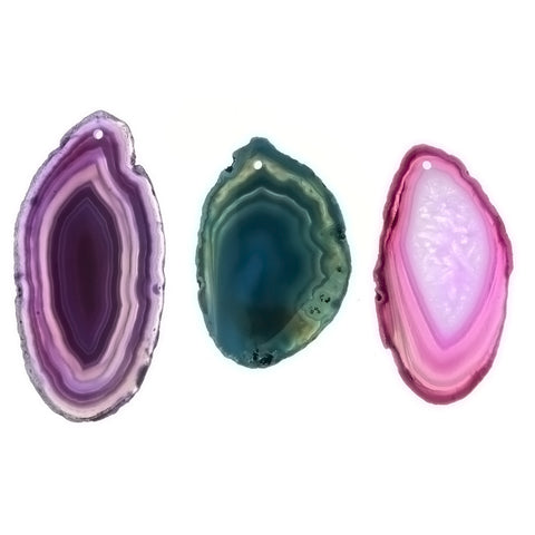 GEMSTONE AGATE GEODE SLAB LARGE PENDANT (6)