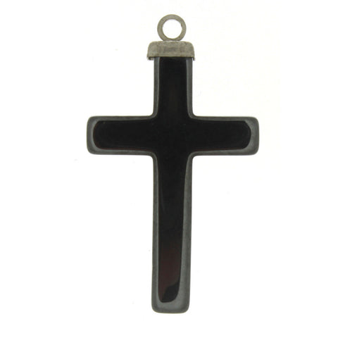 GEMSTONE HEMATITE CROSS 22 X 30 MM PENDANT