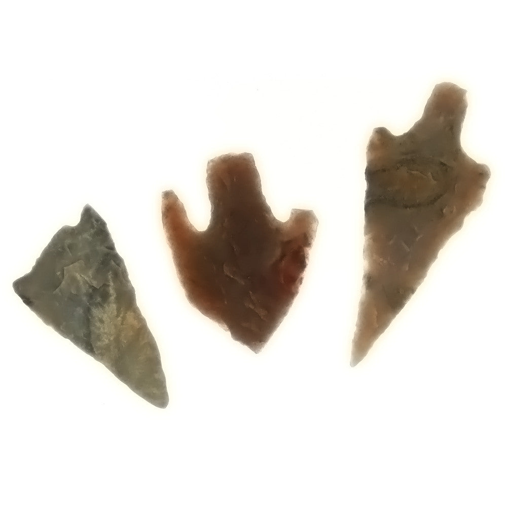 COLLECTIBLE NATURAL AGATE 32 MM ARROWHEAD (3)