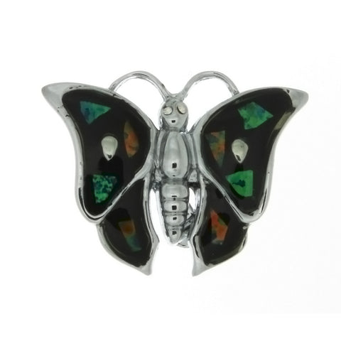 BROOCH GEMSTONE OPAL BUTTERFLY 25 MM FINDING