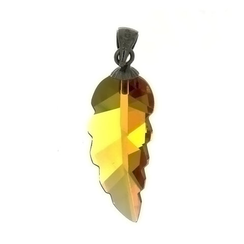 CZ Leaf Yellow 27 mm Pendant