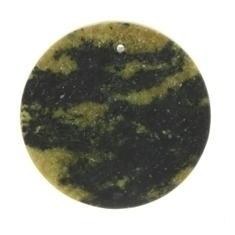 GEMSTONE TURQUOISE YELLOW COIN 38 MM PENDANT