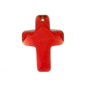 CZ Cross Red 18 X 25 mm Pendant