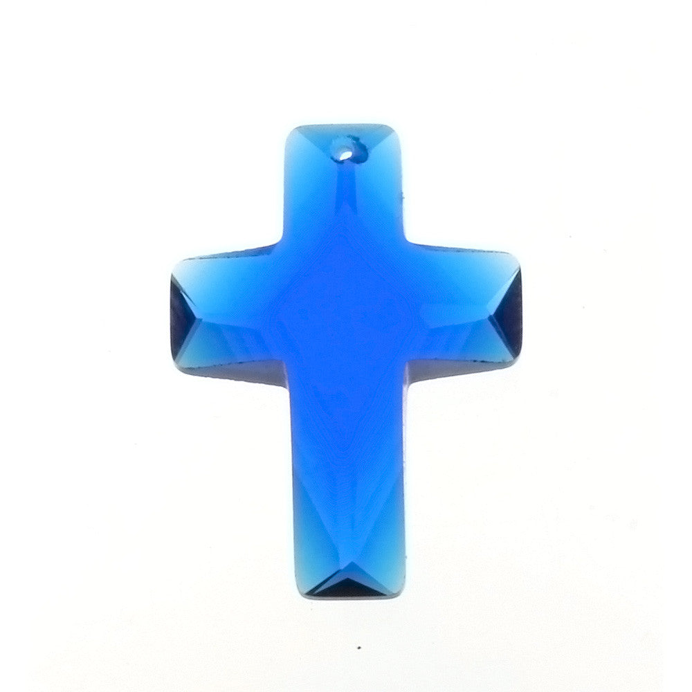 CZ Cross Blue 18 X 25 mm Pendant