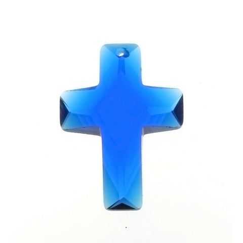 CZ Cross Blue 18 X 25 mm Pendant