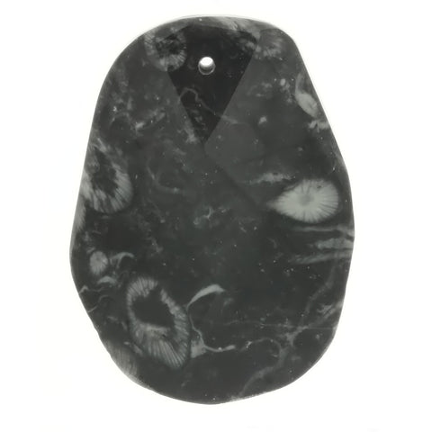 GEMSTONE JASPER BULLSEYE TEARDROP FACETED 40 X 50 MM PENDANT