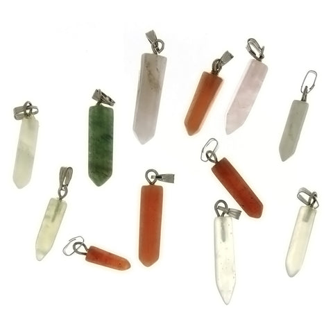 GEMSTONE VARIOUS POINT PENDANT (10)