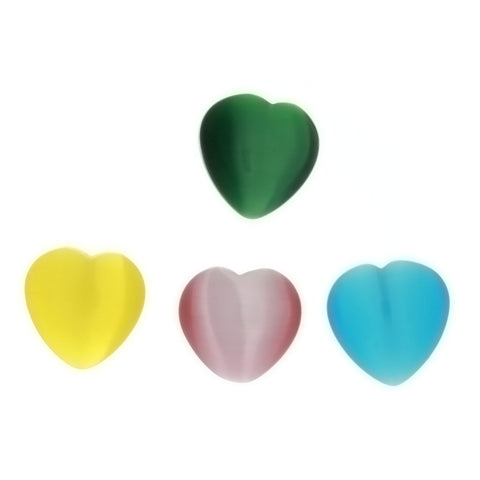 GLASS DALE STONE HEART 15 MM PENDANT (10)