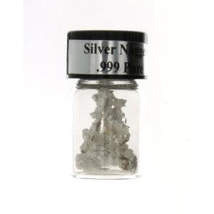 HOBBY GLASS VIAL W/ .999 SILVER NUGGET NOVELTY