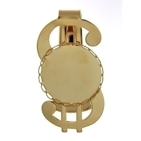 MONEY CLIP CABOCHON DOLLAR SIGN QUARTER MOUNT FINDING
