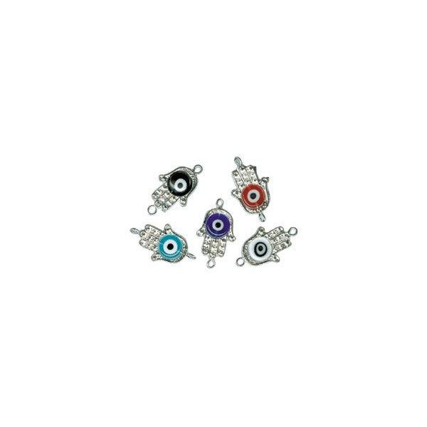 BEADS CONNECTORS EVIL EYE AND HAND (3 ASSORTED)