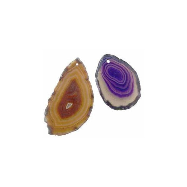 AGATE SLABS DRILLED 1 1/2 TO 2" (6 SLABS)